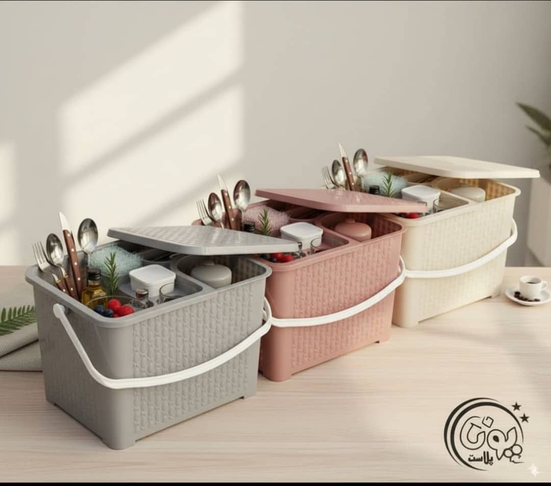 سبد مسافرتی ۷۰ پارچه پونا پلاست اصل طرح چوب
