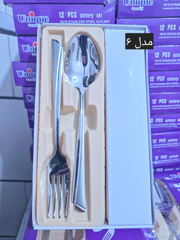 قاشق چنگال جعبه بنفش یونیک وزن بالا ۴ میل