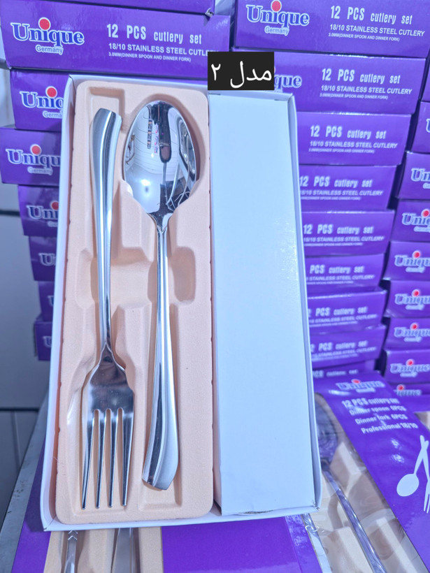 قاشق چنگال جعبه بنفش یونیک وزن بالا ۴ میل