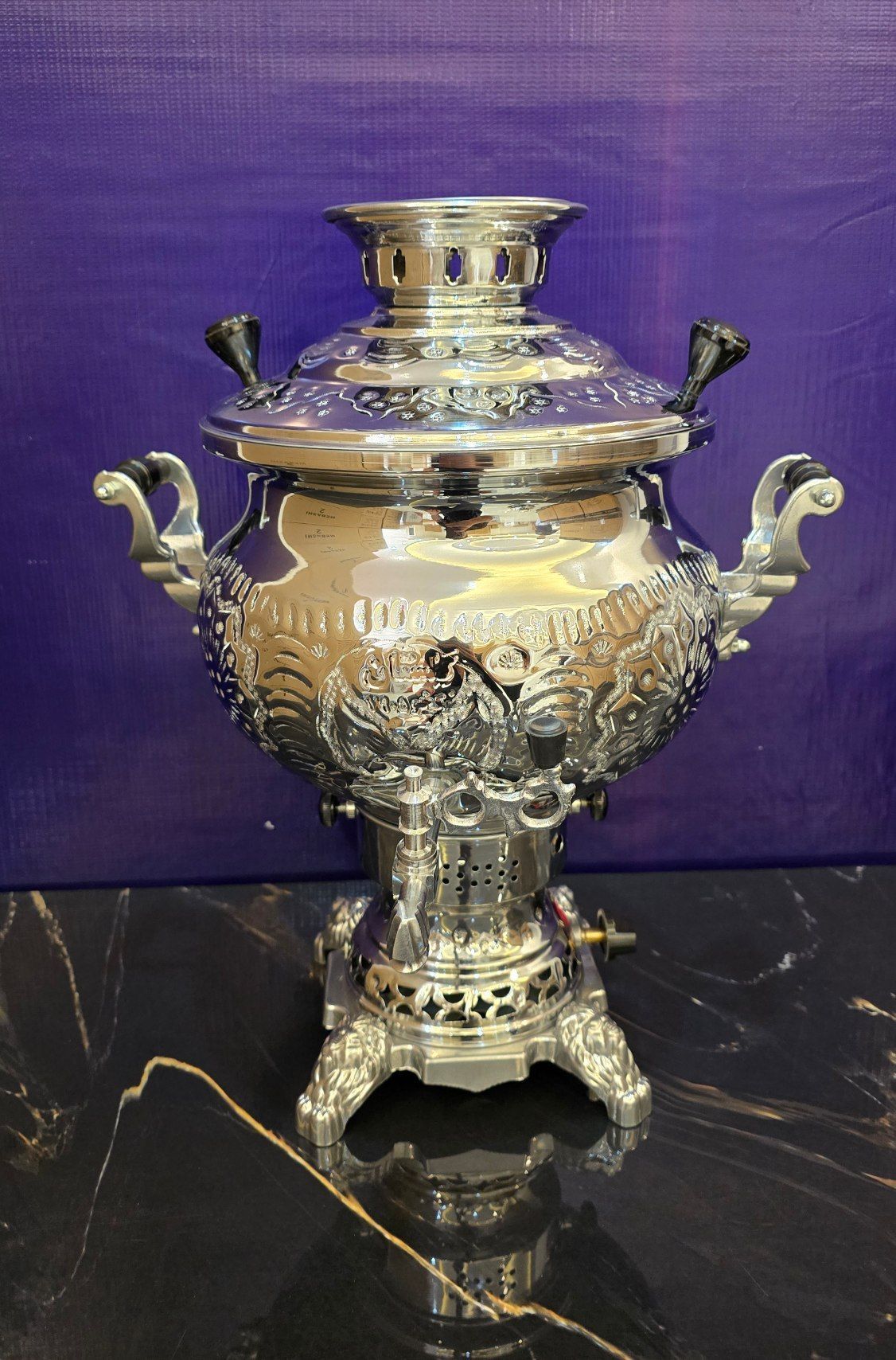 سماور گازی مهسان ۱۰ لیتر مدل قلم کاری